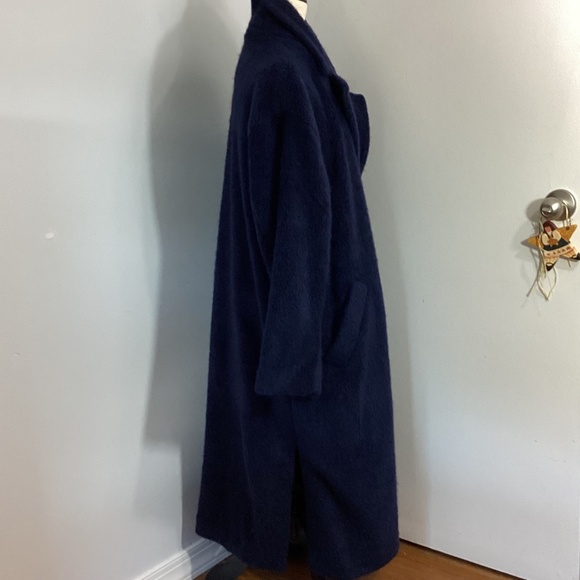 NWOT ISAAC MIZRAHI LIVE WOMAN  PLUS 2X LONG NAVY COAT NOTCH COLLAR - Picture 9 of 13